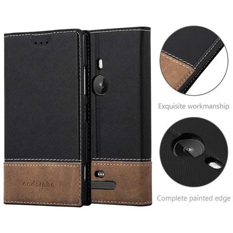Custodia Compatibile Con Nokia Lumia 925 In Nero Marrone - Coperchio Protettiva Con Chiusura Magnetica, Funzione Stand E Tasca Per Le Carte - Foto 8