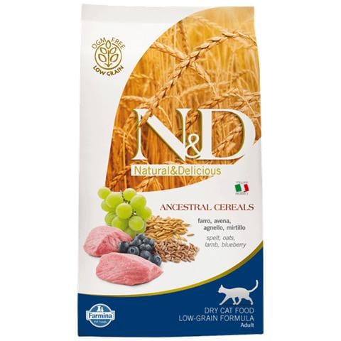 Cibo per Gatti N&D Low Grain Feline Adult Agnello e Mirtillo 1,5 kg - Foto 1