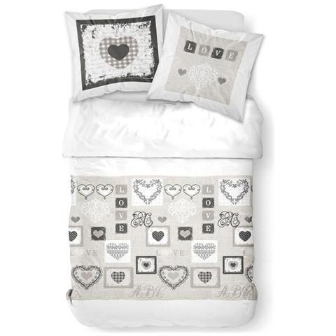 Completo Letto 2 Persone In Cotone - 240x260 Cm - Stampa Eden White - Foto 2