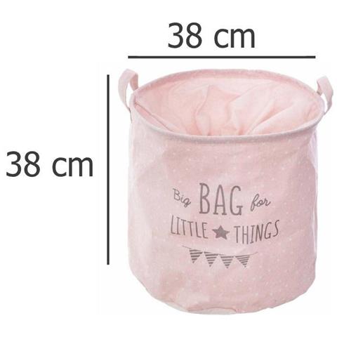 Contenitore Per Giocattoli Rotondo, Colore Rosa, Atmosphera, Ø 38 Cm - Foto 3