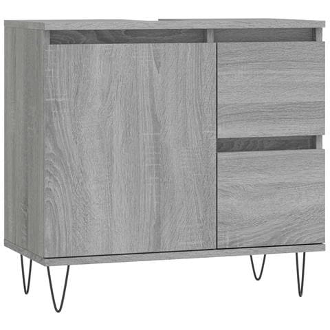 Armadietto Bagno Grigio Sonoma 65x33x60 Cm In Legno Multistrato - Foto 1