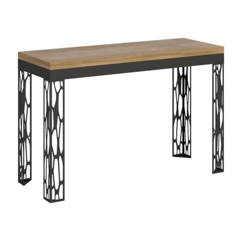 Tavolo Apribile 120x45/90 Cm Ghibli Double Telaio Antracite - Quercia Natura - Foto 1