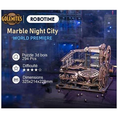 Puzzle 3d In Legno | Circuito Di Marmo Della Città Notturna - Foto 6