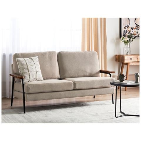 Divano 3 Posti Akranes Tessuto Tortora - Foto 1