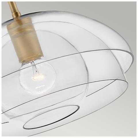 Sospensione Contemporanea Lotus Acciaio Ottone Antico Vetro 1 Luce E27 - Foto 5