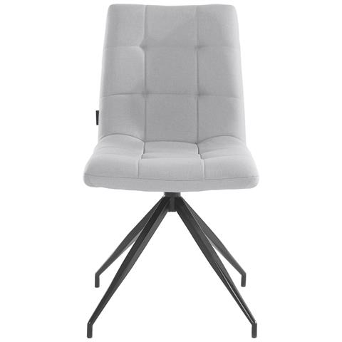 Gina Set Di 2 Sedie Da Pranzo Imbottite In Tessuto Grigio Chiaro Con Gambe In Metallo Nero - Foto 2