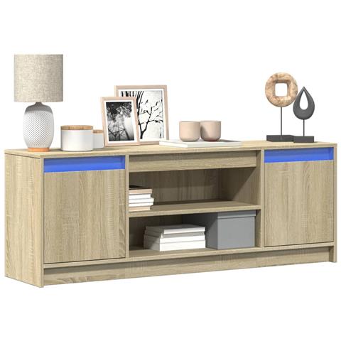 Mobile Porta Tv Con Led Rovere Sonoma 139,5x34x50 Cm Truciolato - Foto 1