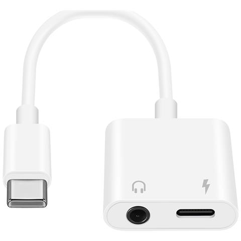 Adattatore Da Usb-c Verso Audio Jack 3,5 Mm + Ricarica Usb-c Compatto, Bianco - Foto 2