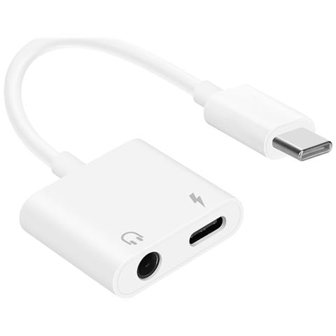 Adattatore Da Usb-c Verso Audio Jack 3,5 Mm + Ricarica Usb-c Compatto, Bianco - Foto 1