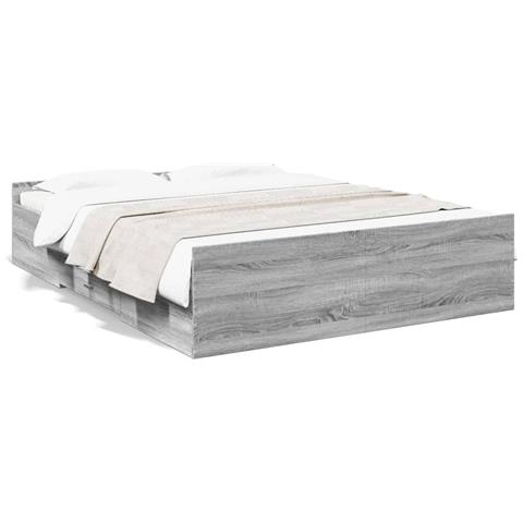 Giroletto Cassetti Grigio Sonoma 160x200 Cm Legno Multistrato - Foto 2