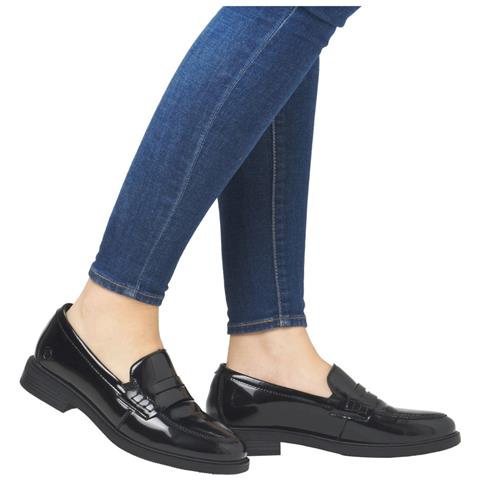 Black Elegant Closed Ladies Shoes Mocassino Pelle Scarpe Donna Nero Eu 41, D1u01-00 - Foto 2