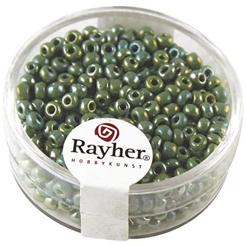 17 Grammi - Perline In Vetro Rotonde Opache Lustrate Foro Ø2,6mm - Colore Verde Scuro - Foto 1