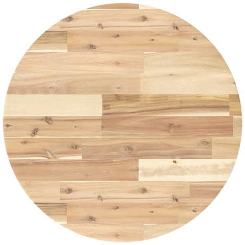 Piano Tavolo Rotondo 60x2 Cm In Legno Massello Di Acacia - Foto 2