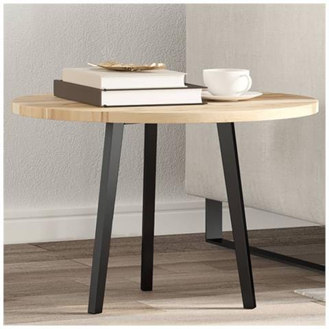 Piano Tavolo Rotondo 60x2 Cm In Legno Massello Di Acacia - Foto 1