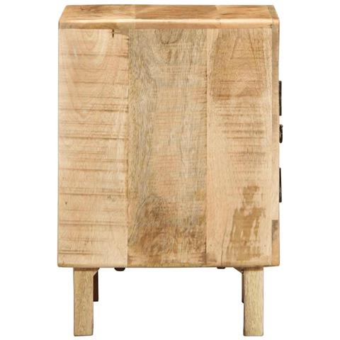 Comodino 40x32x46 Cm In Legno Massello Di Mango Grezzo - Foto 3
