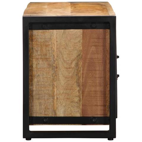 Mobile Porta Tv 100x30x40 Cm In Legno Massello Di Mango Grezzo - Foto 3
