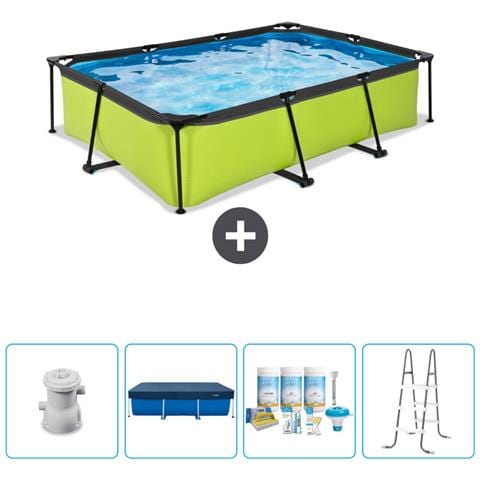 Piscina Fuori Terra - Rettangolo - 300x200x65 Cm - Groen - Include Accessori Coordinati Cb64 - Foto 1