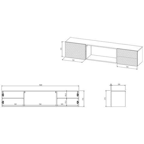Armadio RTV TULA 183x35x37 nero opaco + camino nero - Foto 4