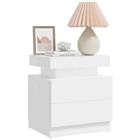 Lusso Casadino -  Comodino Bianco 45x35x52 Cm In Legno Multistrato - Foto 2