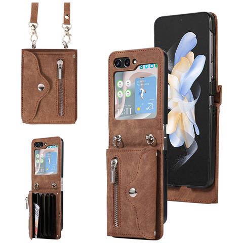 Custodia A Tracolla Retrò Per Samsung Z Flip 3 Con Portacarte - Foto 1