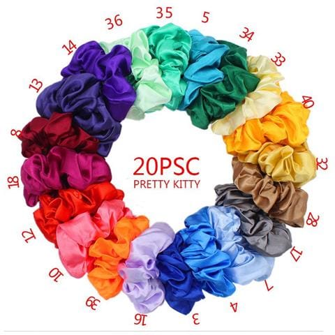 Set Di 20 Elastici Per Capelli In Raso - Multicolore - Foto 1