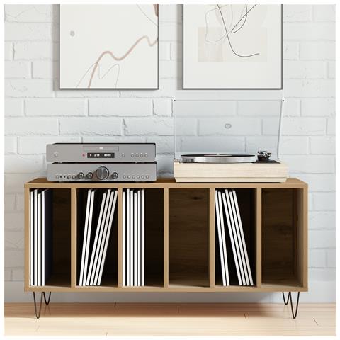 Armadietto per dischi in legno usurato 100x38x48 cm in legno ingegnerizzato - Foto 2