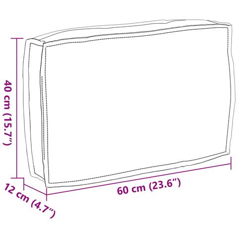Cuscino per schienale Crema 60x40x12 cm Tessuto Oxford - Foto 7