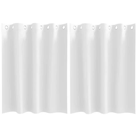 Tende con tende 2 pcs Bianco Puro Poliestere - Foto 1