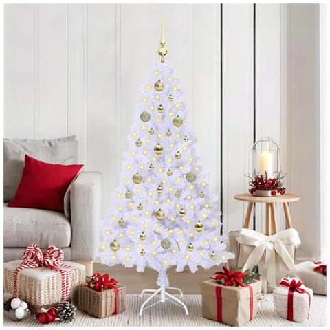 Albero di Natale artificiale Bianco 150 cm PVC e Acciaio - Foto 2