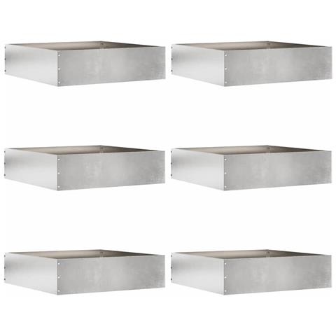 Bordura per Prato 6 pcs Argento 50 x 50 x 13 cm - Foto 1