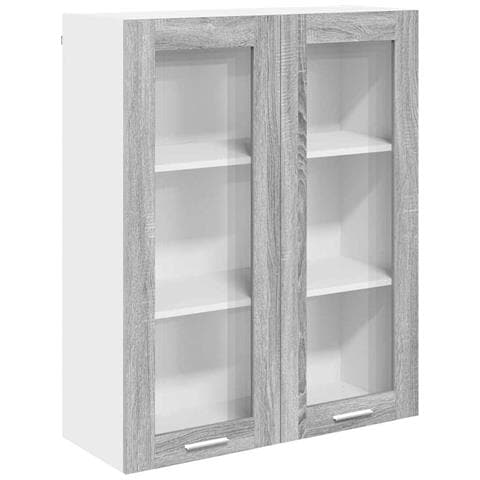 Armadio pensile con porta Riga Grigio Sonoma 80 x 31 x 100 cm - Foto 1