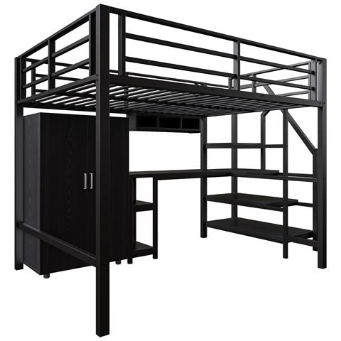 Letto Soppalco Completo Con Armadio, Scrivania E Scala Organizzativa - Foto 2