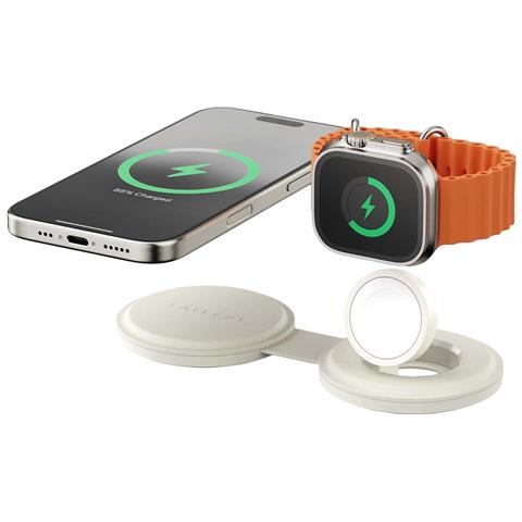 Caricatore Wireless 2-in-1 Compatibile Qi2 15w Modello Onthego Pieghevole, Beige - Foto 5