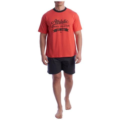 Pigiama Estivo Da Uomo In Cotone A Maniche Corte Kl30000 - Foto 2