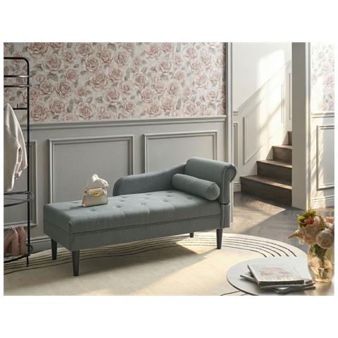 Chaise Longue Versione Destra Yvoire Tessuto Verde - Foto 1