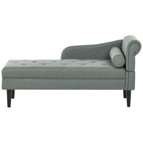 Chaise Longue Versione Destra Yvoire Tessuto Verde - Foto 2