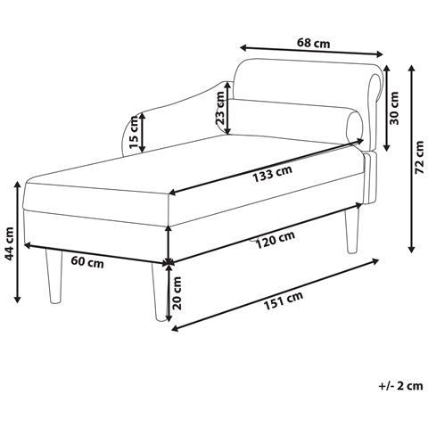 Chaise Longue Versione Destra Yvoire Tessuto Verde - Foto 8