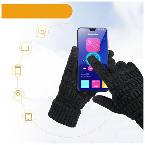 Guanti Touchscreen Caldi In Maglia - Taglia Unica (paio) - Antiscivolo, Antivento Per Ciclismo E Corsa - Foto 6