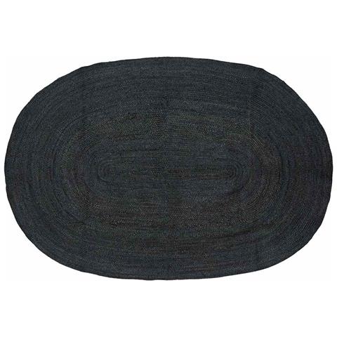 Tappeti per area Ovale Nero 152 x 245 cm Juta - Foto 1