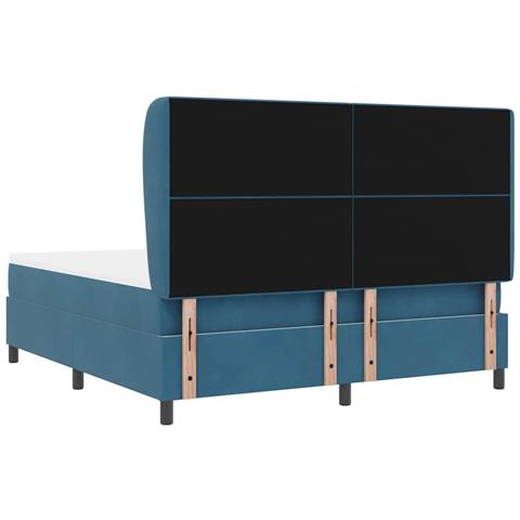 Letto a molle con materasso Blu Scuro 200 x 180 cm Poliestere - Foto 9