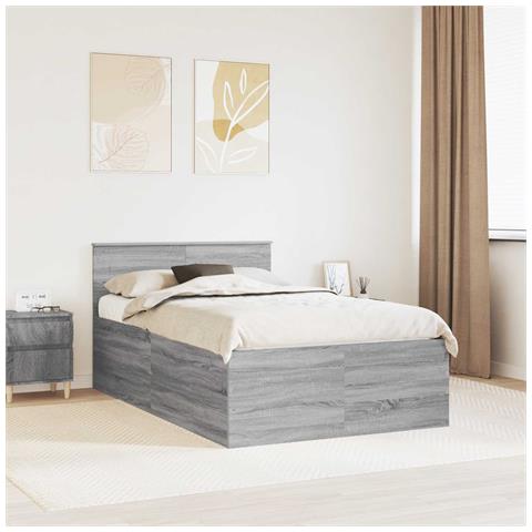 Struttura del letto con testiera Grigio Sonoma 120 x 200 cm - Foto 2