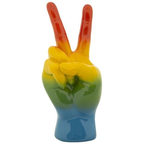 Scultura Mano Rainbow Vittoria In Resina Arcobaleno - Foto 1