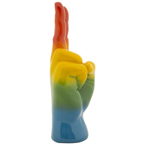 Scultura Mano Rainbow Vittoria In Resina Arcobaleno - Foto 2
