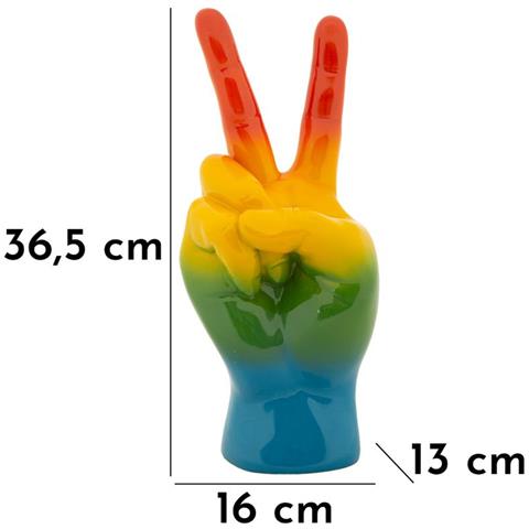 Scultura Mano Rainbow Vittoria In Resina Arcobaleno - Foto 8