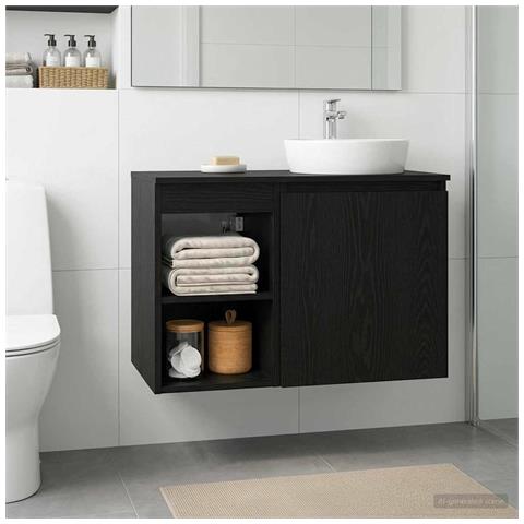 Armadio Bagno In-between Rovere Nero 30 x 35 x 50 cm - Foto 2
