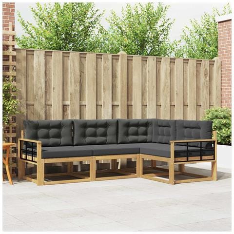 Set di divani da esterno 3 pcs Bianco e Antracite Poliestere - Foto 2