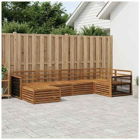 Set di divani da esterno 6 pcs Naturale - Foto 2