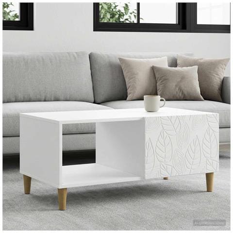Tavolino da salotto Bianco 90 x 50 x 40 cm Legno ingegnerizzato - Foto 2