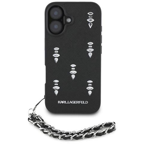 Custodia Per Iphone 16 Con Catena Nera Karl Lagerfeld - Foto 1