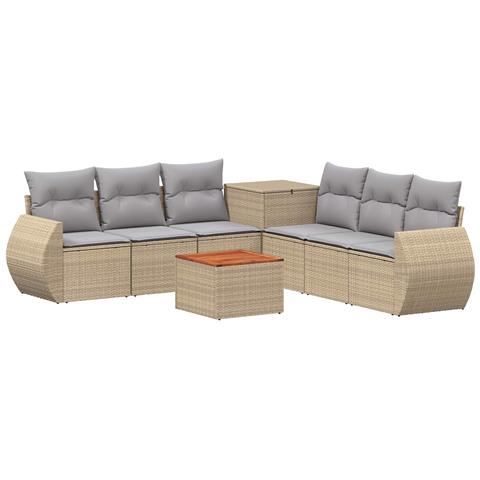 Set di divani 8 pz Beige e Grigio Chiaro - Foto 1